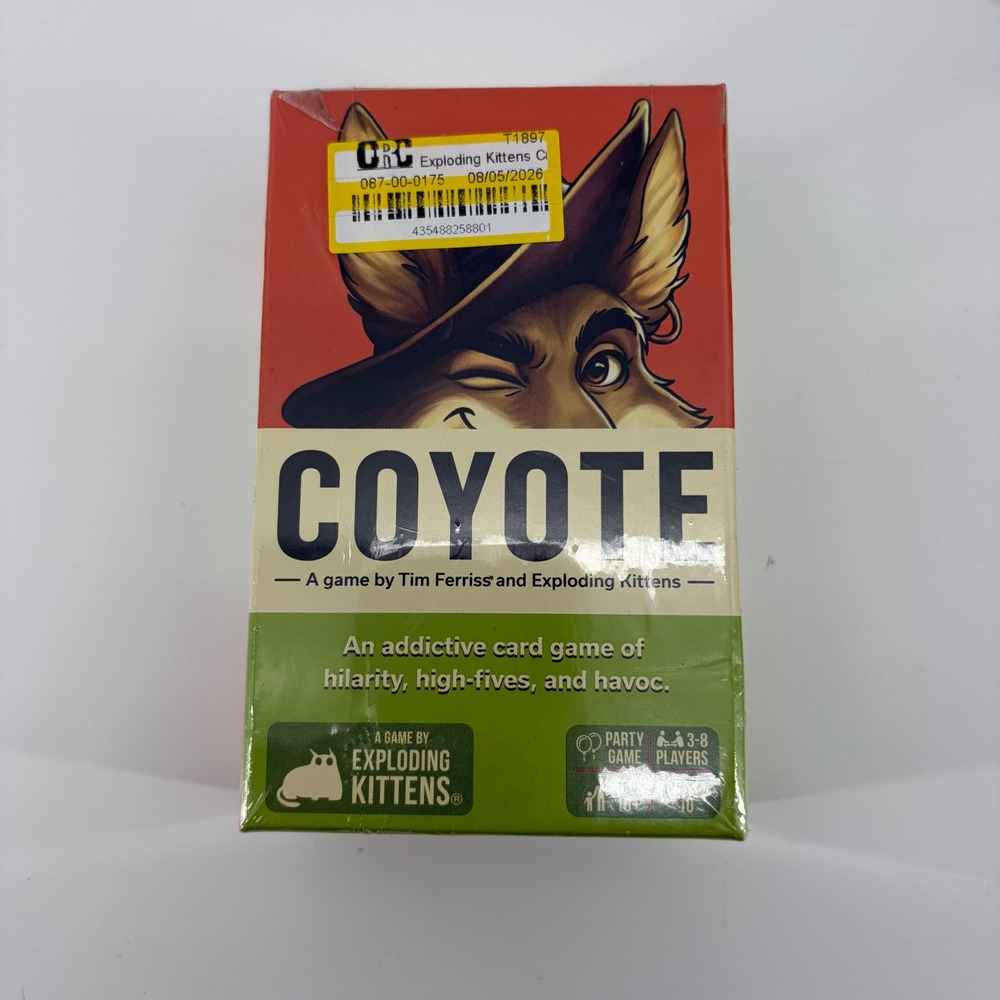 Exploding Kittens Coyote Card Game by Tim Ferriss Party Game New Sealed